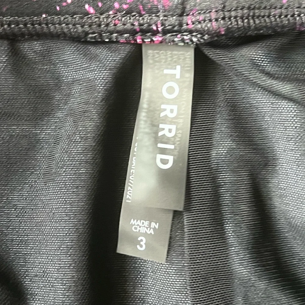 torrid Galaxy Print Athletic Shorts in Black, Green, Purple, Pink - Picture 2 of 2